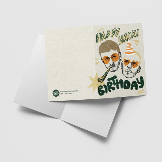 GEMALTES HACK GEBURTSTAGSKARTE