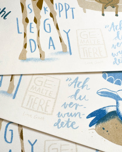 GEMALTE TIERE - KUNSTDRUCK DIN A3