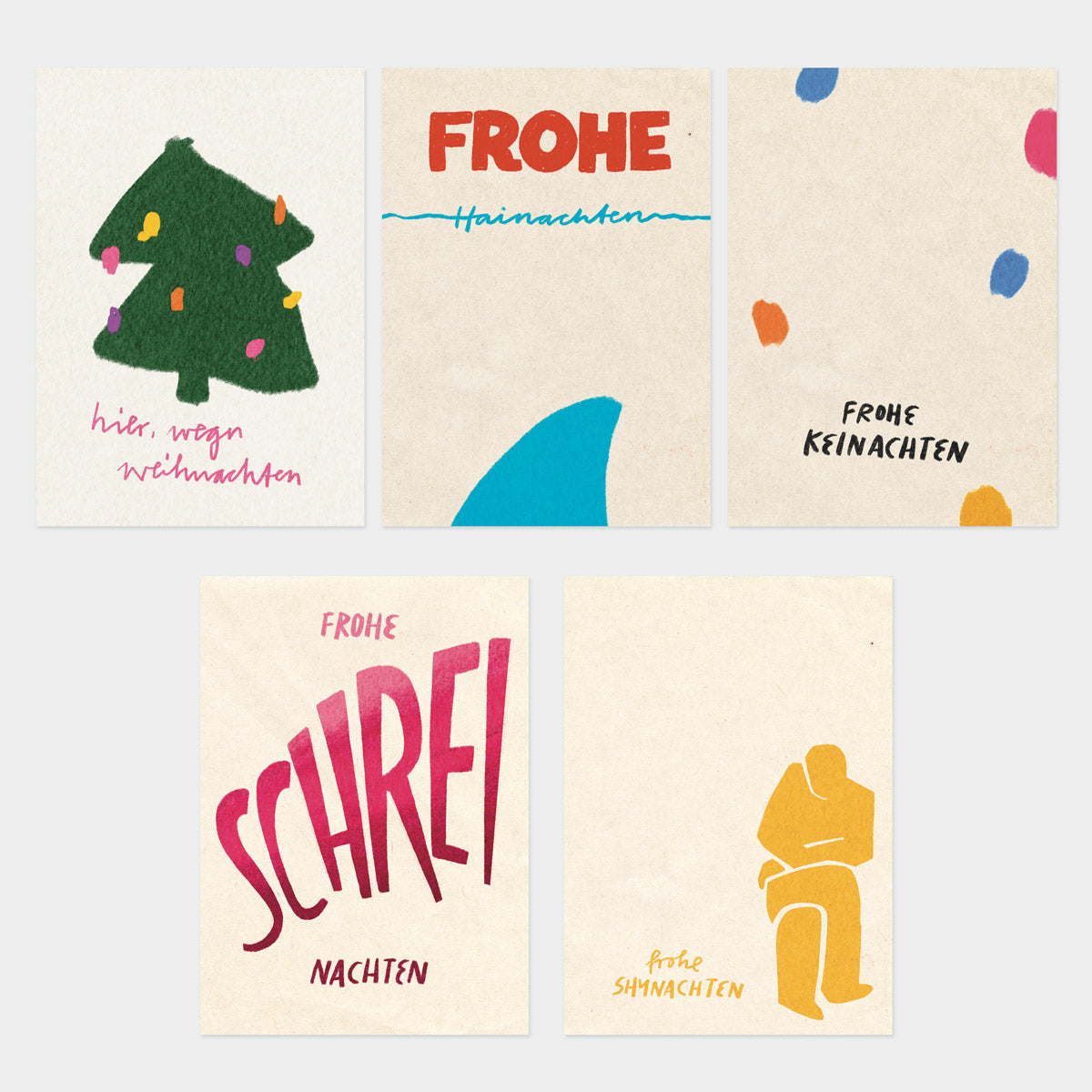 HIER, WEGN WEIHNACHTEN - POSTKARTE